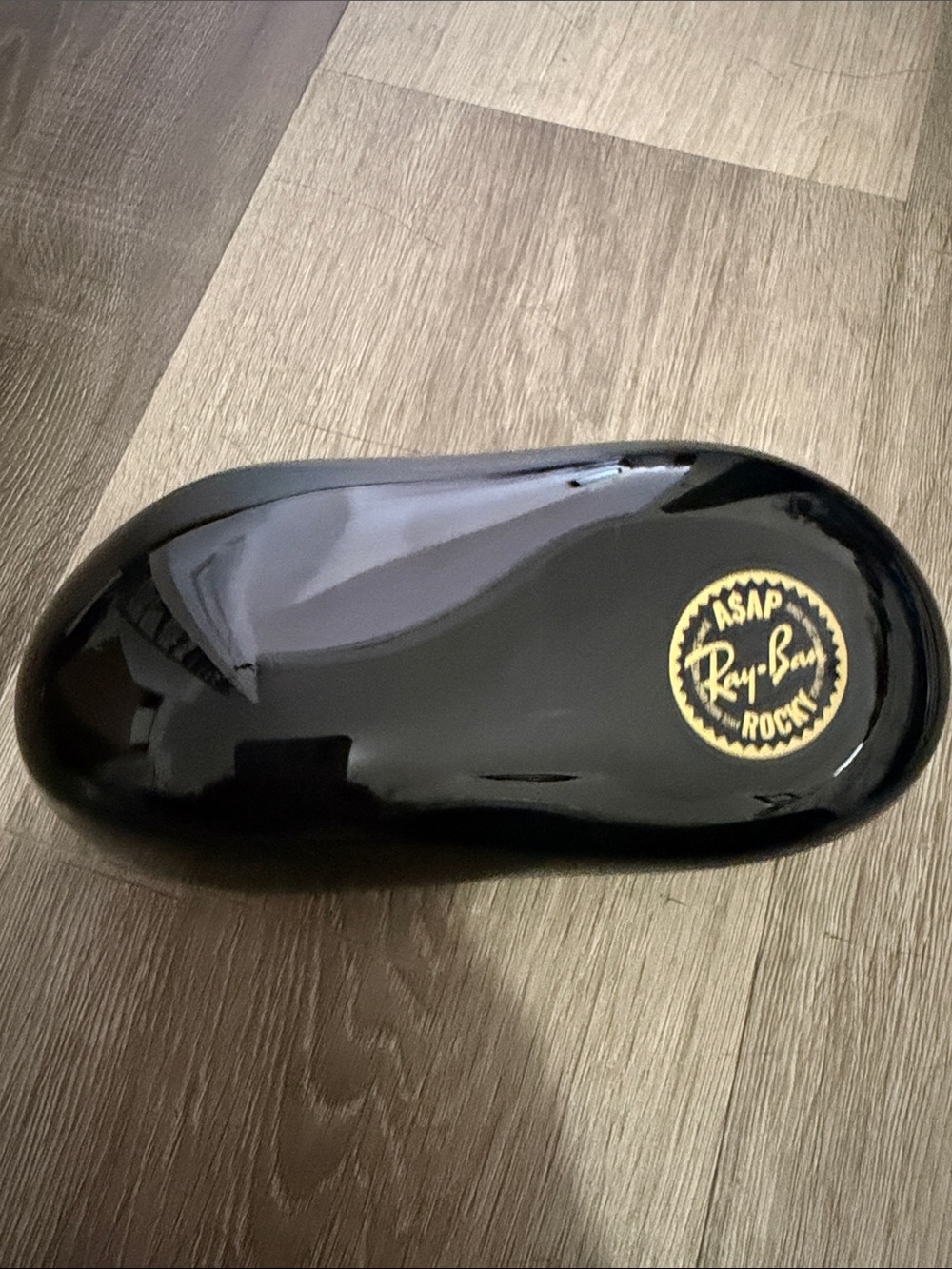 Ray-Ban Black Glossy Hard Sunglasses Case with Gold Logo